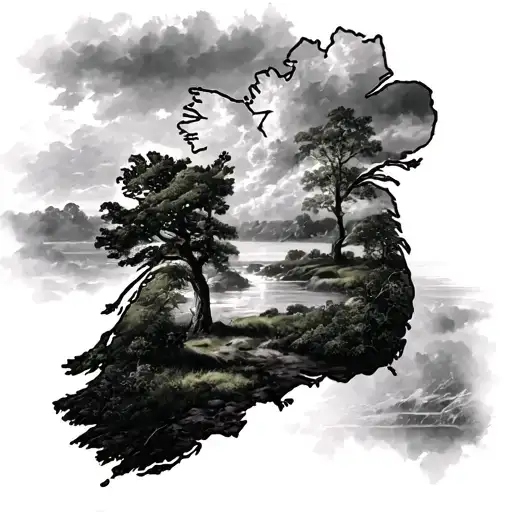 Ireland Surrounded By Lush Nature
