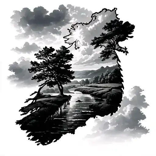 Ireland Surrounded By Lush Nature