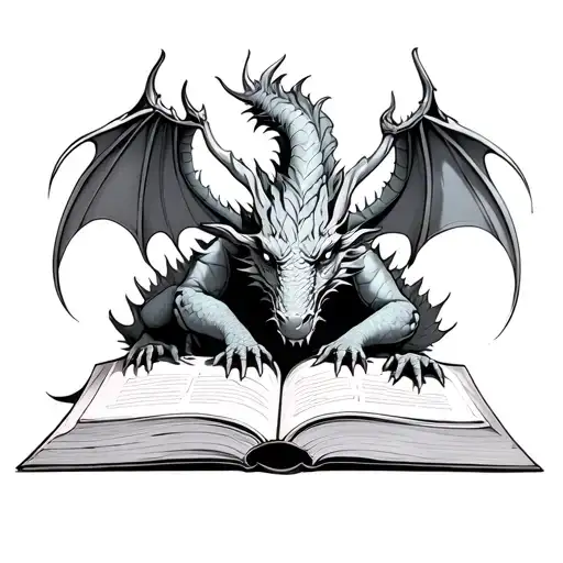 Dragon Coming Out Of Book