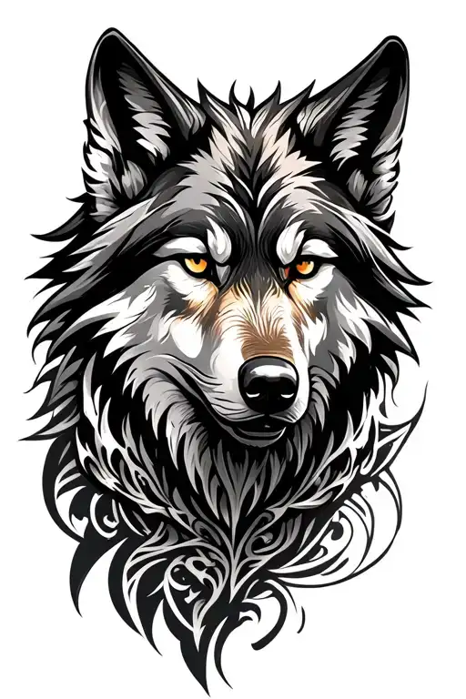 Wolf Head Made Entirely Of Intricate