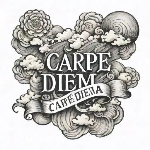 Carpe Diem Quote With Clouds