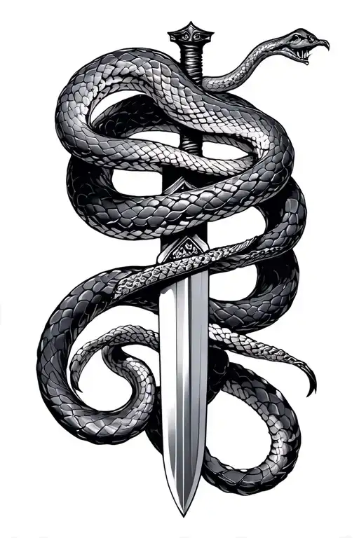 Snake Wrapped Around Sword
