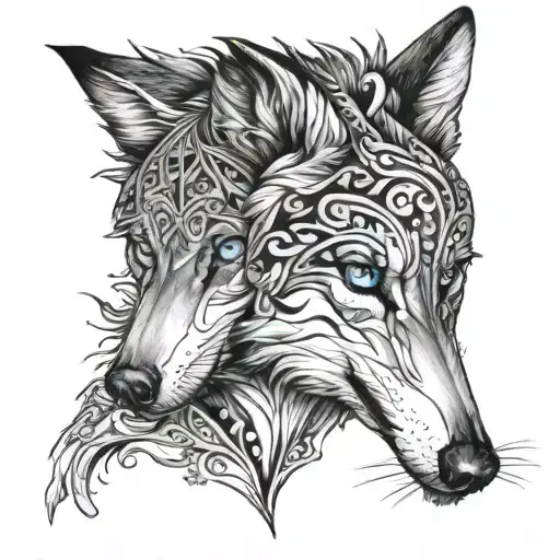 Blue Eyed Wolf & Blue Eyed Woman