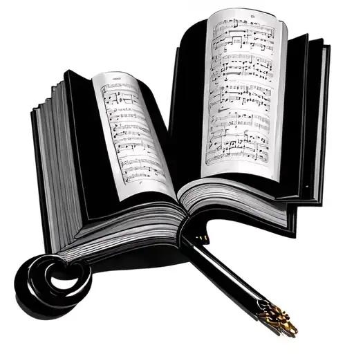 Black And Grey Music Book Open