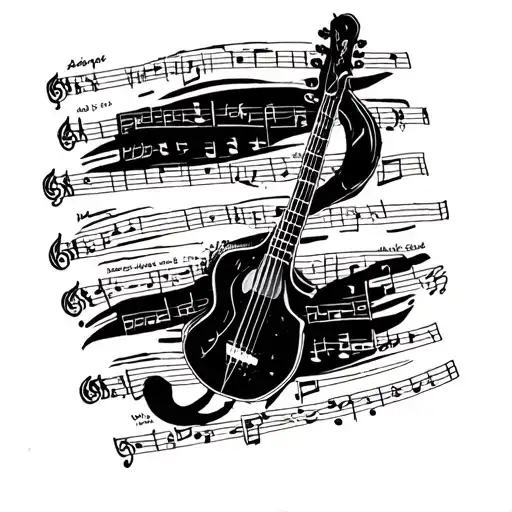 Black And Grey Music Book Open Simple Line Drawing
