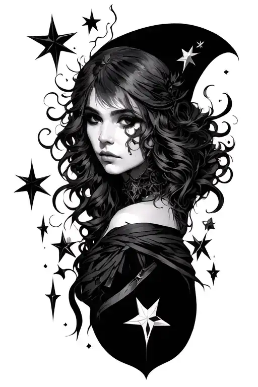 Gothic Style Design Featuring Stars