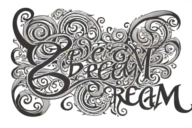 The Word Dream With Swirly Pretty Letters