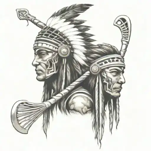 Lacrosse Sticks Native American Headdress