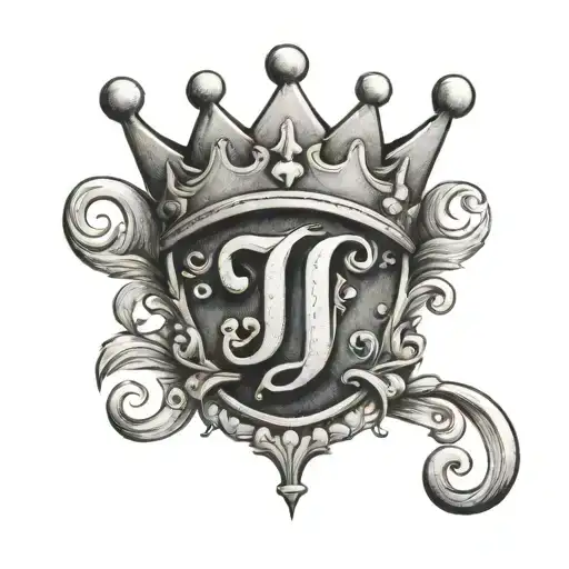 Letter J With A Princess Crown