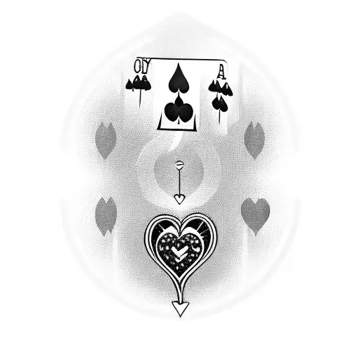Ace Of Hearts Card With Crosshairs