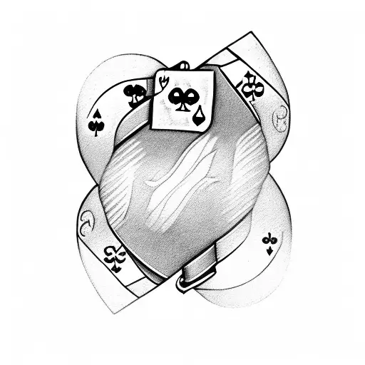 Ace Of Hearts Card With Guns