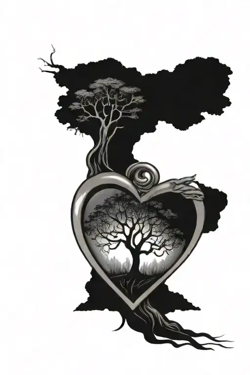 Tree Growing Together Symbolizing Your Love Heart Shaped Locket