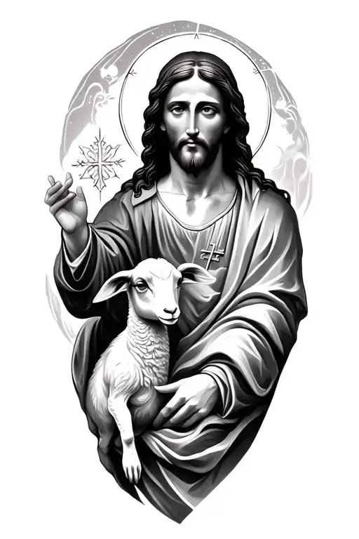 Christ And A Lamb