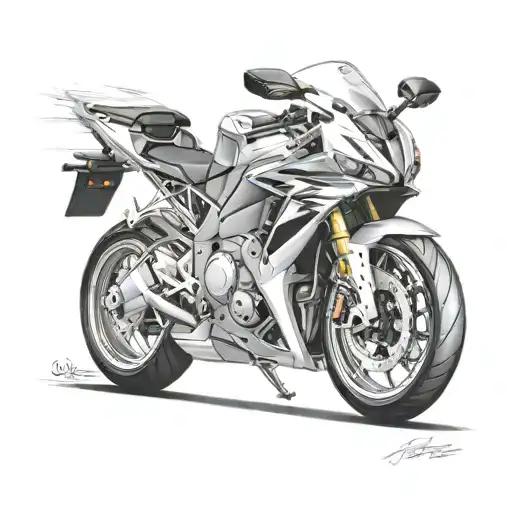 Honda Fireblade With Fire