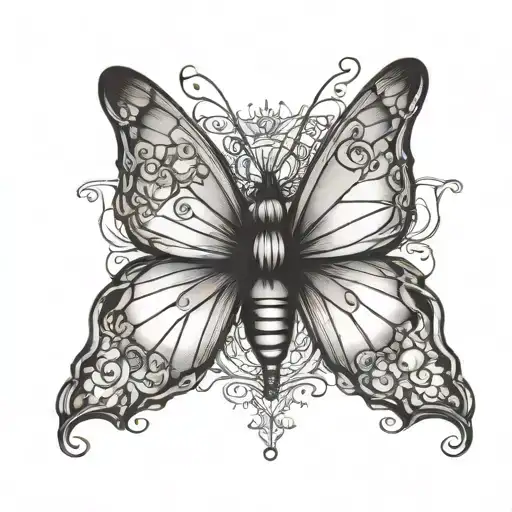 Gothic Butterfly Fine Line