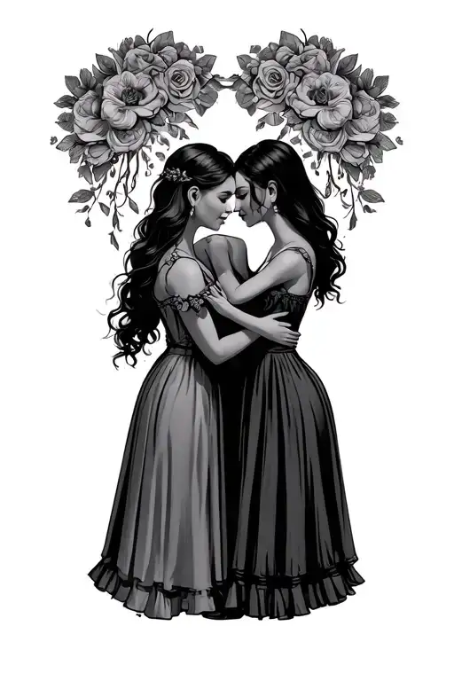 Mom And Two Daughter's Love