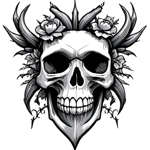 Beating Heart Skull Honor Strength Family