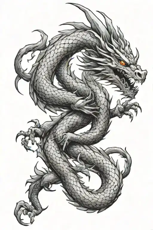 Back Tattoo With Dragon