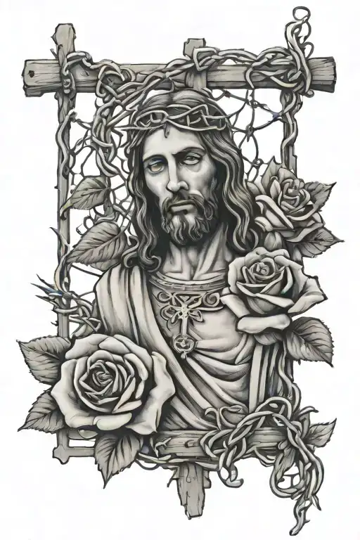 Roses Barbed Wire Jesus