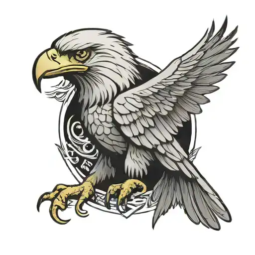 An Eagle That Has The Wording Weasel