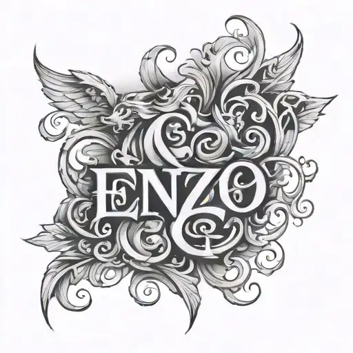 The Word Enzo With Shading