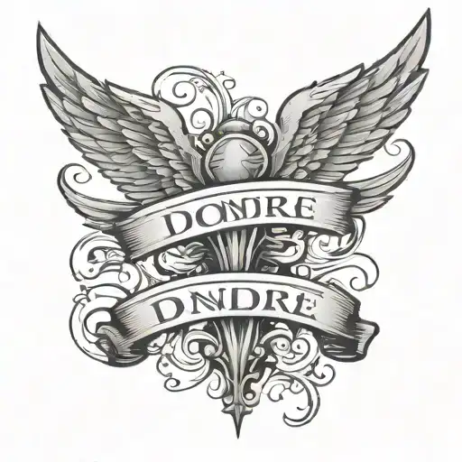 Word D'ondre With Angle Wings Behind It
