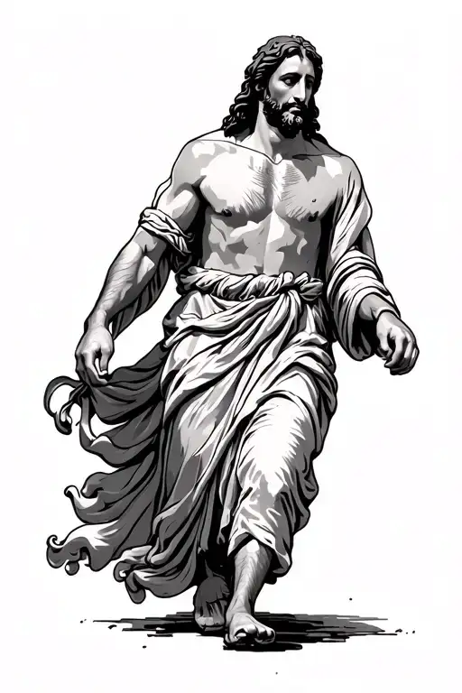 Man Walking With Jesus Christ