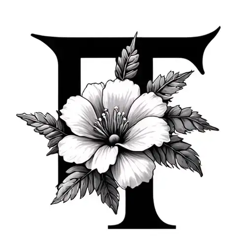 Letter T Piney Flower July Birth Flower
