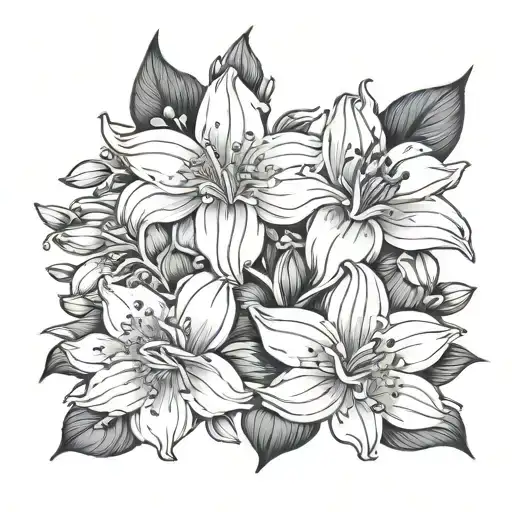 July Birth Flower And May Birth Flower Intertwined