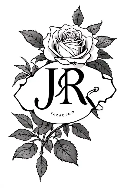 Rose With Initials J And R