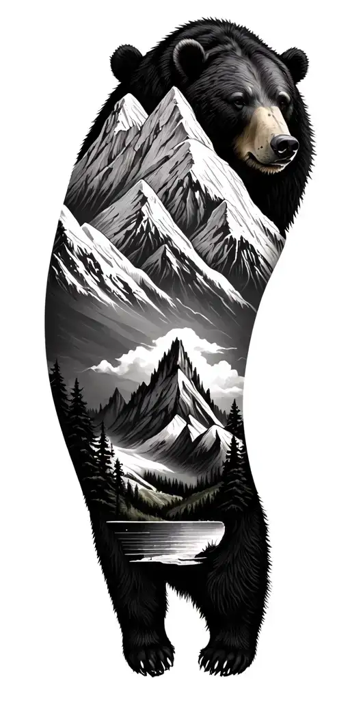 Bear And Landacape Mountain Peak