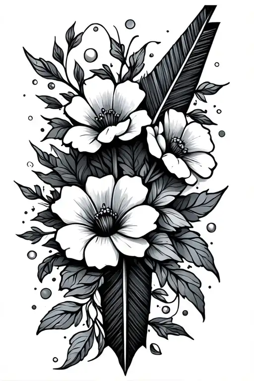 Arrow With Flowers Intertwined
