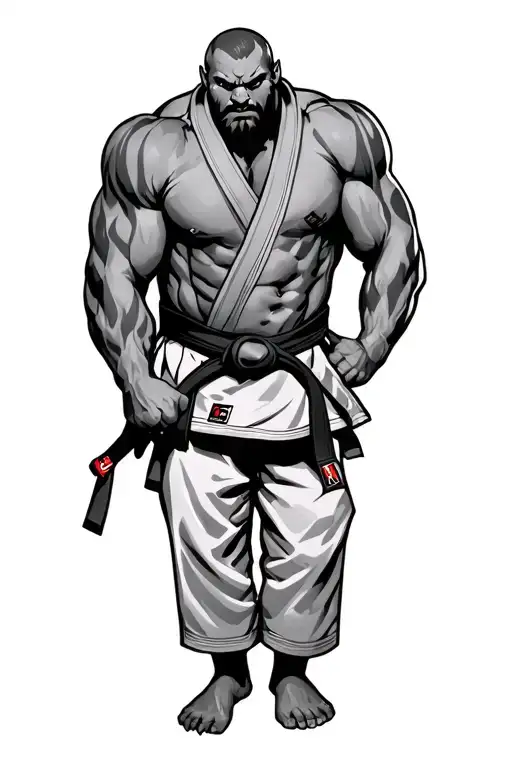 Goliath Wearing A Jiu Jitsu Gi