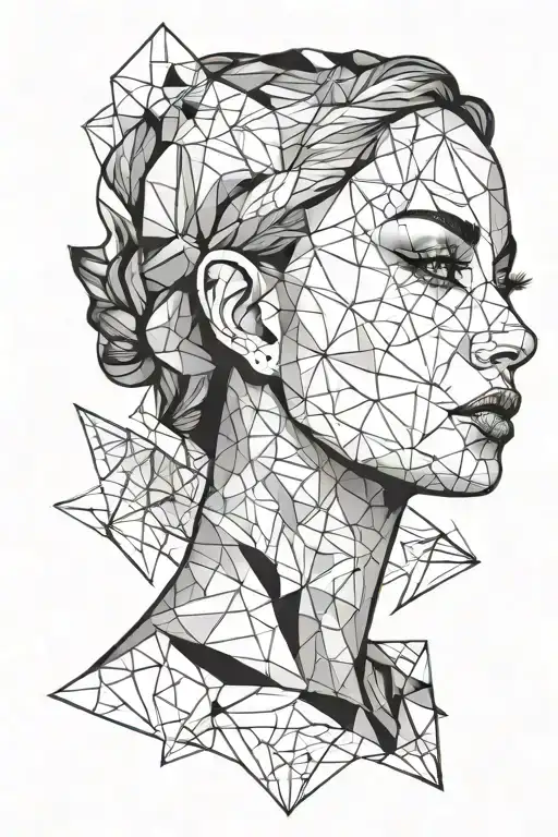 Female Face Geometric Design