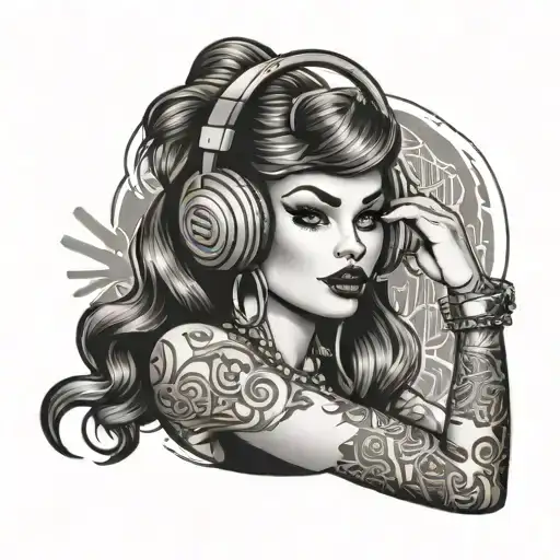 Music Dj Girl Pinup