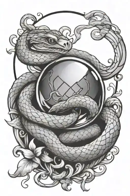 Snake Wrapped Crystal Ball