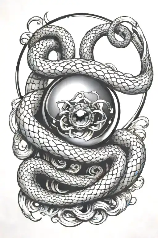 Snake Wrapped Crystal Ball