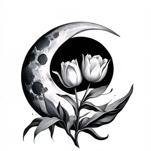 Moon With Tulip