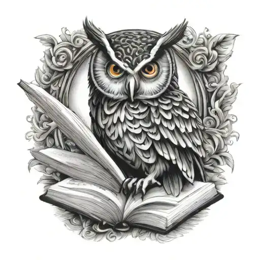 Owl On Open Book