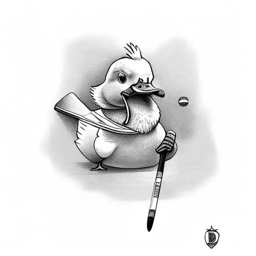 Duck With Cricket Bat