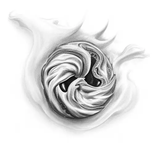 A Realistic Black And Grey Croissant With Steam Rising From It