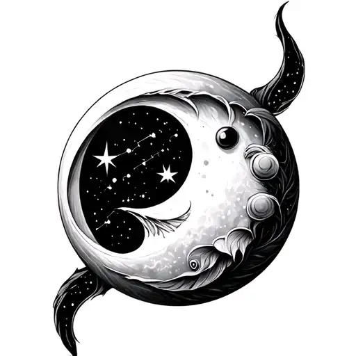 Pisces Constellation Moon Star