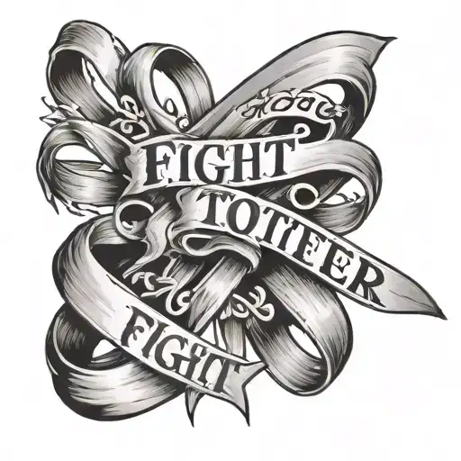 The Words Fight Together In Front Of A Cancer Ribbon