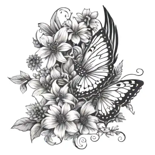 Cardinal Angel Butterfly Wildflowers