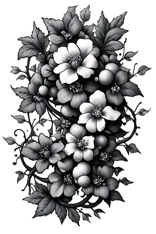 The Molecule For Morphine With Vines And Flowers Intertwined In The Molecule