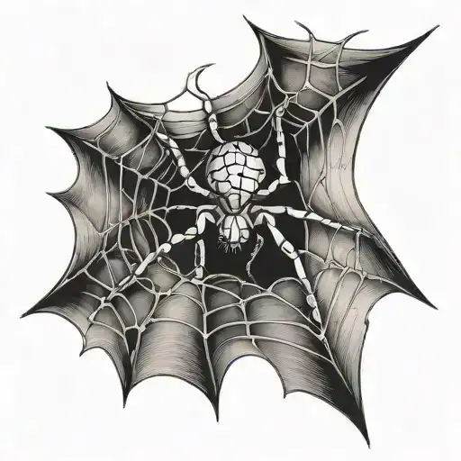 Spider Biting Collar Bone With Web