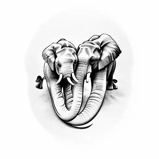 Two Elephant Tusks Crossing Each Other