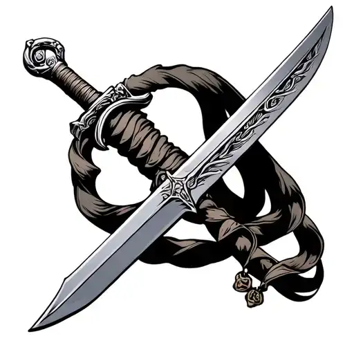 Sword With A Sling Hanging From Its Gaurd