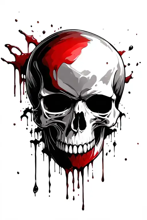 Skull And Blood Dripping