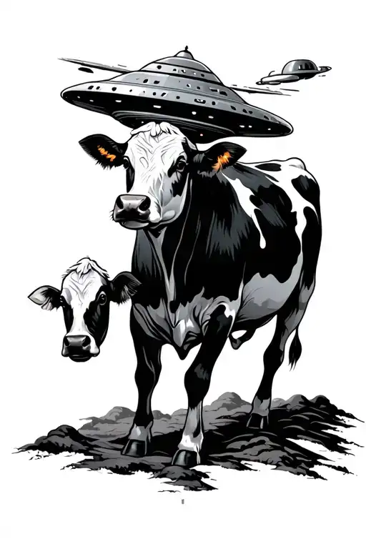 Cow Being Abducted By Ufo